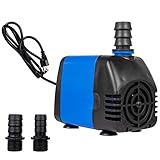 JAJALE 265 GPH Submersible Fountain Pond Aquarium Water Pump 12’ SJTW