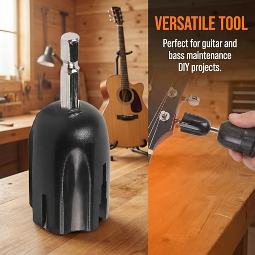 Guitar String Winder Head Tool, Electric Drill Tuning Peg Puller, Guitar Bass Repair Maintenance DIY Tool