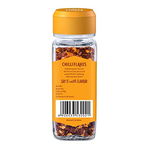 Snapin Red Chilli Flakes | 35g Glass Bottle | Pizza Chilli