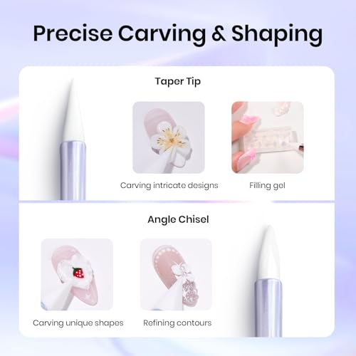 Image of Beetles 5PCS Nail Art Dotting Tools Dual-Head Silicone Tools for Nail Art | Create dots, patterns and detailed manicure art with dual-head silicone tools for DIY nail designs