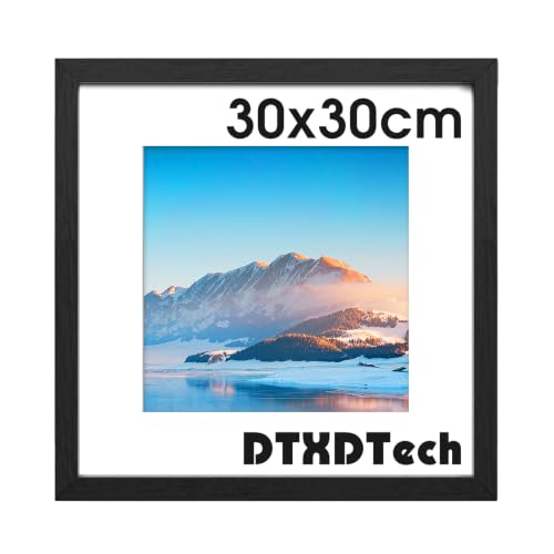 30x30 cm Bilderrahmen Schwarz Holz Bilderrahmen quadratischer 30x30 Fotorahmen Wandmontierter 30x30cm Posterrahmen Für 18x18 Fotos (bei Verwendung Karton) Schlafzimmer und Wohnzimmer Dekoration