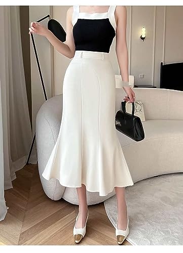 Jupe à volants de niche rétro été longue taille haute trapèze