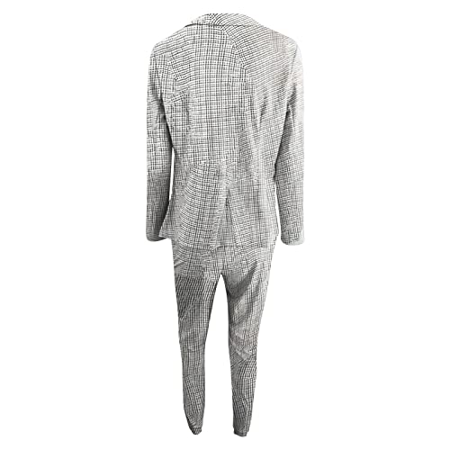 Womens Blazer Suit 2 Piece Set Business Casual Jackets with Pockets Coats Lace Up Pants Elegant Spring Fall Outfits4