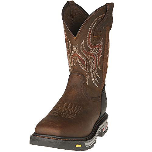 Justin Boot Company Men's Tumbled Mahogany Brown Buffalo 11