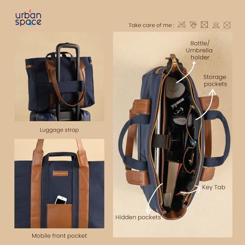 Image of Urban Space Women Tote Bag with Laptop compartment, Handbag for Work, Ladies purse, Stylish Shoulder Bag, Laptop ipad Tote Bags For Office Use, Gift for Women