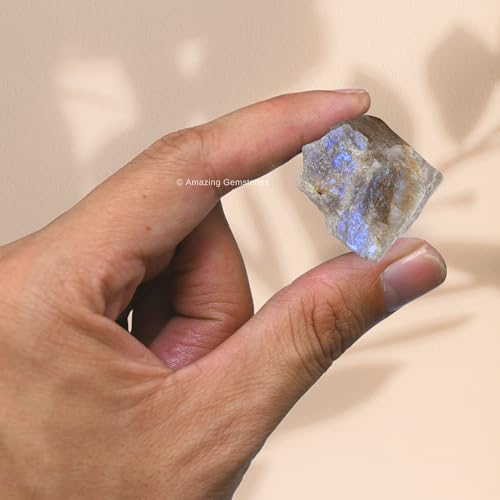Image of Amazing Gemstone Sun Moonstone Raw Crystals and Healing Stones, Natural Rocks for Tumbling and DIY Raw Stones and Crystals (2 Pieces)
