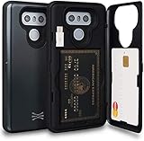 TORU CX PRO LG G6 Wallet Case Dark Blue with Hidden ID Slot Credit Card Holder Hard Cover, Mirror & USB Adapter for LG G6 / LG G6 Plus - Metal Slate