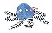 Produktbild SIGIKID 39658 Badewannenspielzeug Oktopus, Stofftier für die Badewanne: Spiel & Spaß im Wasser beim Baden, für Kinder ab 12 Monaten, Blau/Oktopus 26x26 cm