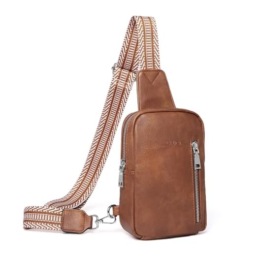 CLUCI Bolsa tiracolo pequena feminina de couro vegano na moda, pochete feminina, Marrom, Small, Transversal