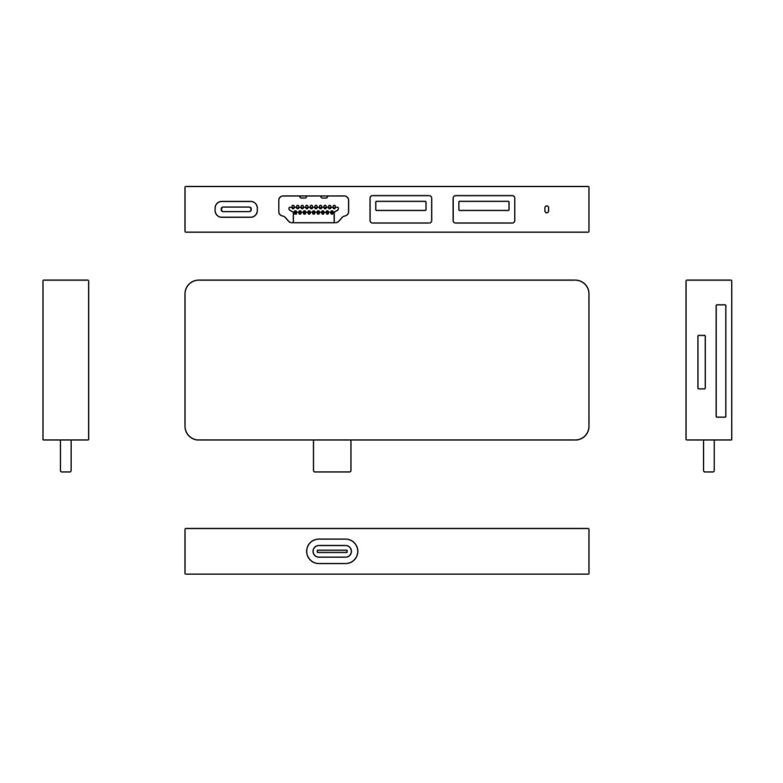 Supporto dock con hub USB C staccabili per console stazione di ricarica multifunzione 4K 30Hz