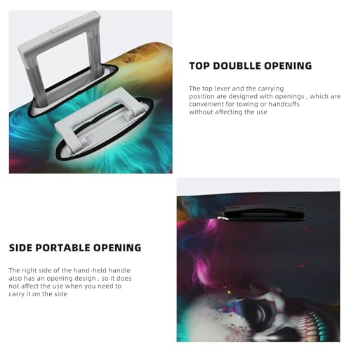 VOSERY Travel Luggage Cover - Modern Abstract Colorful Skull C Washable Suitcase Covers Protector Fits 18-32 Inch Luggage3