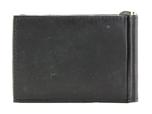 Bacci Bifold Wallet - Clean stitched top grain cowhide Leather Wallet for Men with 2 card slots & 1 center flap cash compartment money clip - Timeless design slim Men's Wallet (Black)3