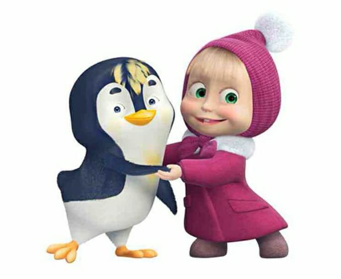 APM Masha & The Bear Wall Sticker Fully Waterproof Vinyl Sticker self Adhesive for Living Room, Bedroom, Office, Kids Room 12X18 inches (M12)