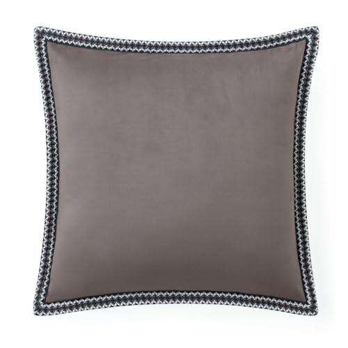 UGG Kirkwood Braid Fleece Decorative Throw Pillow Soft Plush Accent Pillow with Down-Alternative Insert and Removable Pillow Cover for Home Sofa Living Room Decor 20x20 Charcoal Grey