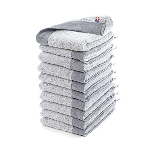 ハートウエル 今治タオル 暮らしを彩る便利サイズタオル ショートフェイスタオル フェイスタオル 短い 短め ループ付き 10枚セット ブルー