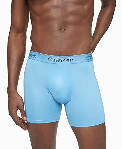Calvin Klein Men's Micro Stretch 3-Pack Boxer Brief, New Navy, Artesian Blue, Blue Paradise, S #TOP2