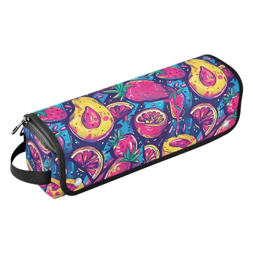 Bolso organizador de viaje para herramientas de cabello para mujer con tapete resistente al calor, impermeable, para planchas, rizadoras, secadoras, diseño pintura al óleo con frutas miniatura 1