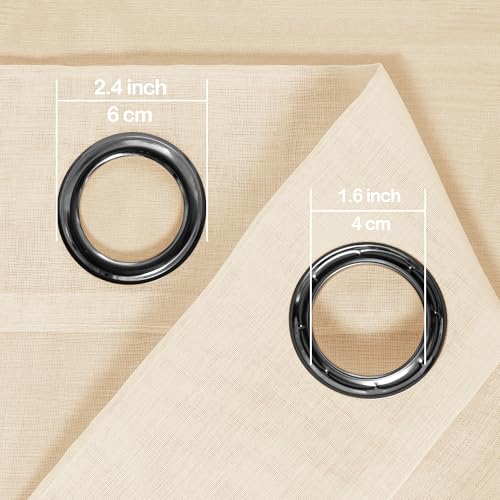 Cortinas transparentes degradadas de lino sintético con ojales para ventana de salón 2 paneles 52x96 7