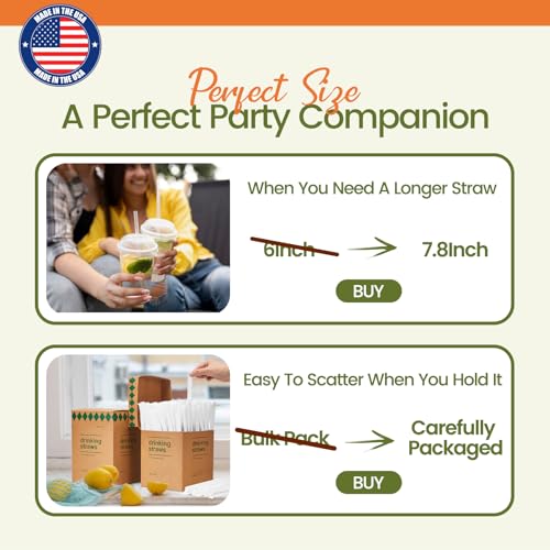 Image of Individually Wrapped Clear Plastic Straws 12000 pcs,7.8 inch Long (24 boxes of 500)- Large Quantity