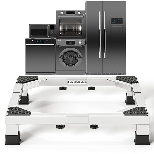 Image of Heavy duty All Stainless Steel Mini Fridge Stand Washer and Dryer Stand with 4 Strong Feet Heavy Duty Washing Machine Stand Base&Appliance Universal Base(Large Stand)