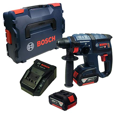 Bosch GBH 18 V-EC Akku-Bohrhammer mit 2 x Akku und Ladegerät in L-Boxx