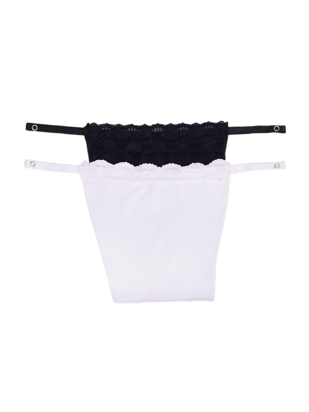 miracle cami Women's Cotton Clip on Mock Lace Camisole Deep Neck Cover Miracle Cami. Set of 2-picture-14