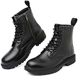[Hanani] ブーツ メンズ サイドジッパー ショートブーツ ハイカット 厚底 黒 秋冬用 Boots for men 8ホール ブラック27.0cm
