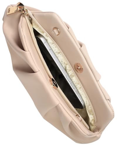 Image of Evening Bag for Women Ruched Clutch Purse Detachable Metal Chain Crossbody Bag
