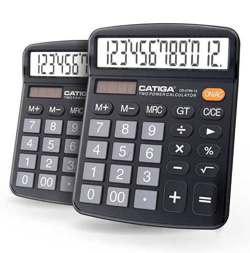 CATIGA Desktop Calculator 12 Digit Large LCD Display and