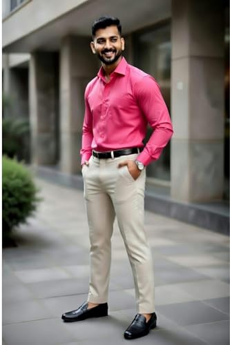 Image of Men's Formal Shirt and Trouser Combo Set | Slim Fit Stylish Office Wear | Premium Cotton Blend Shirt Pant Set for Men | Top & Bottom Clothing Set