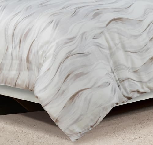 Majestic Giftware Madison Linen 6 Pcs King Size Bedding Set (BL511-K) | Woven Woods 300 TC Cotton Sateen Durable & Washable | 1 Fitted Sheet, 1 Duvet, 4 Pillowcases - Lux Collection