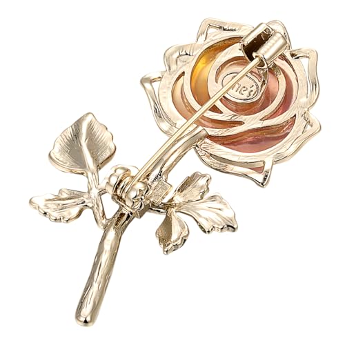 Image of Handmade Embroidery Flower Brooch Pins for Women, SHE'S FREE STYLE JUST FOR YOU Luxury Gradient Stitching Floral Brooch Pins with Crystal stamen, Enamel Metal Butterfly with Green Leaves, Hand Dripping Oil Jewelry pins