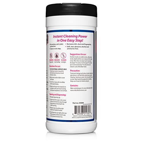 Image of Endust For Electronics; Multi-Surface, Anti-Static, Electronics Cleaning Wipes; Alcohol & Ammonia Free; 6 Pack of 70 Wipes per Container; 420 Wipes (259000P6)