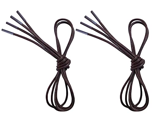 Image of VSUDO Waxed Round Dress Shoelaces, 1 /8 inch Thick Shoe Laces for Oxford or Dress Shoes (2 Pairs)