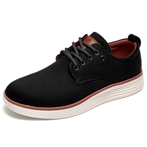 Larwen Oxford Shoes for Men Dress: Comfortable Formal Business Lace Up Walking Wedding Office Working Driving Shoe Black