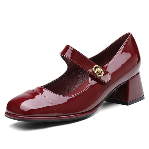 Women's Mary Jane Comfort Round Toe Low Block Heel Slip-on Light Weight Walking Pump Shoes