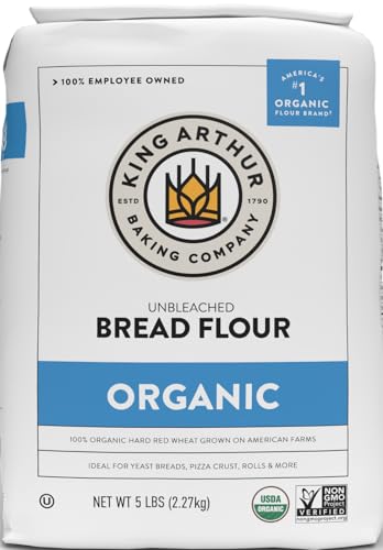 King Arthur 100% Organic Bread Flour, Unbleached, 5 lb...