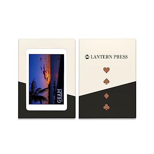 Lantern Press Guam, Palm at Sunset, 52 Naipes Póker miniatura 4