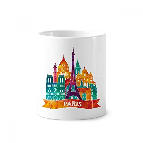 Tour Eiffel Céramique Porte-brosse à dents - Cadeau souvenir de Paris blanc