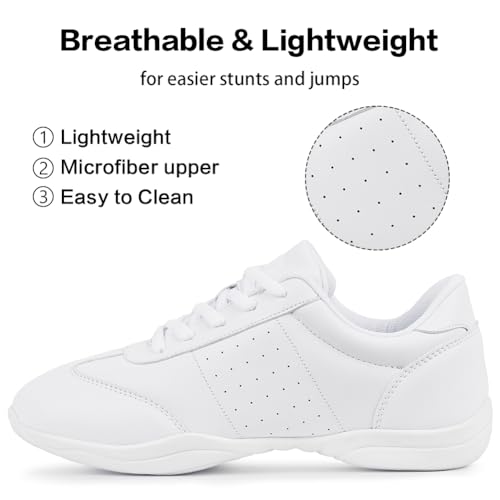 Image of CADIDL Cheer Shoes for Women Black Cheerleading Athletic Dance Shoes Girls Flats Tennis Walking Sneakers