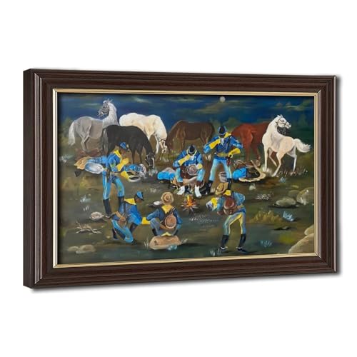 Impression sur toile Buffalo Soldiers Annie Lee décoration murale premium de 50x76 cm