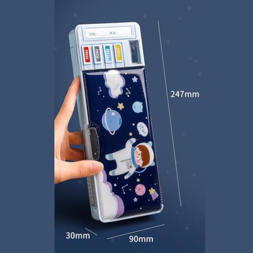 Image of Plastic Magnetic Space Compass Box Multifunctional Pencil Box for Kids Magnetic Compass Space Theme Return Gifts for Boys & Girls(Accessories Not Included), Navy Blue