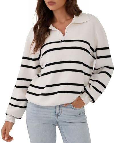 ZAFUL Women's Casual Striped Sweater 2025 Fall Outfits Trendy Color Block Pullover Winter Polo Sweaters