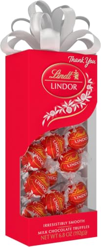 Image of Lindt LINDOR Milk Chocolate Candy Truffles Traditions Gift Box, Milk Chocolate Candy with Smooth, Melting Truffle Center, 6.8 oz. (Pack of 5)