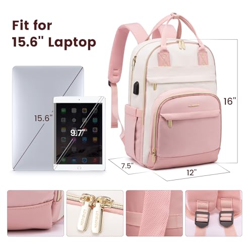 LOVEVOOK Rucksack Damen Laptop Rucksack 15.6 Zoll Schulrucksack Mädchen Teenager Wasserdicht Schultasche Jungen Backpack Anti-Diebstahl School Bag für Schule Reise Arbeit Leicht