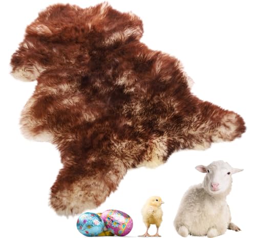 Lammfell Echt Schaffell, Teppich Fell - Kuschelteppich 100% Schaffell Echt, Natürliche Teppich -...