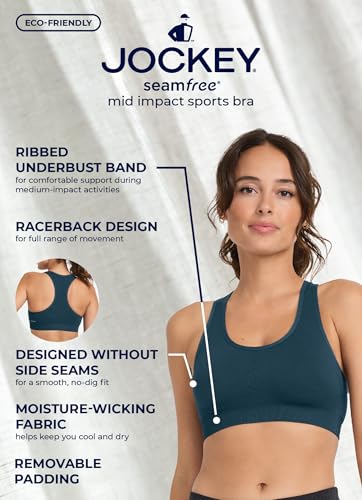 Jockey Women's Bra Seamfree Mid Impact Sports Bra3