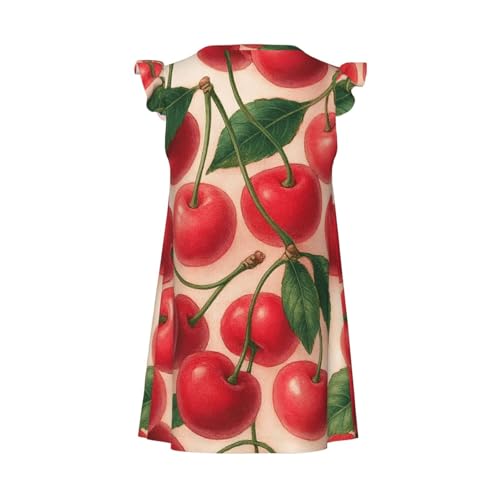 Augenstern Flutter Sleeve Nightgown Pajama Gown Cherry Pattern Easy Pull-On Sleepwear Nightdress2