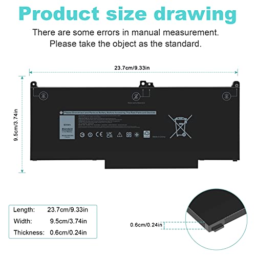 Image of ASUNCELL MXV9V Laptop Battery Replacement for Dell Latitude E7400 E7300 5300 5310 7300 7400, Latitude 5300 5310 2-in-1, P96G P97G P99G P100G 5VC2M 05VC2M 829MX 0829MX