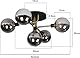 ZMH Deckenlampe Wohnizimmer Deckenleuchte Glaskugel - Wohnzimmerlampe Vintage Rauchgrau Glas 5 Flammig Kronleuchter G9 Retro mit Metall Rahmen Schalfzimmerlampe für Küche (ohne Leuchtmittel)